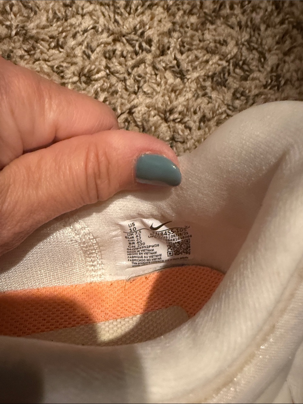 Nike Women's Running Shoes in White and Bright Orange - Picture 5 of 5